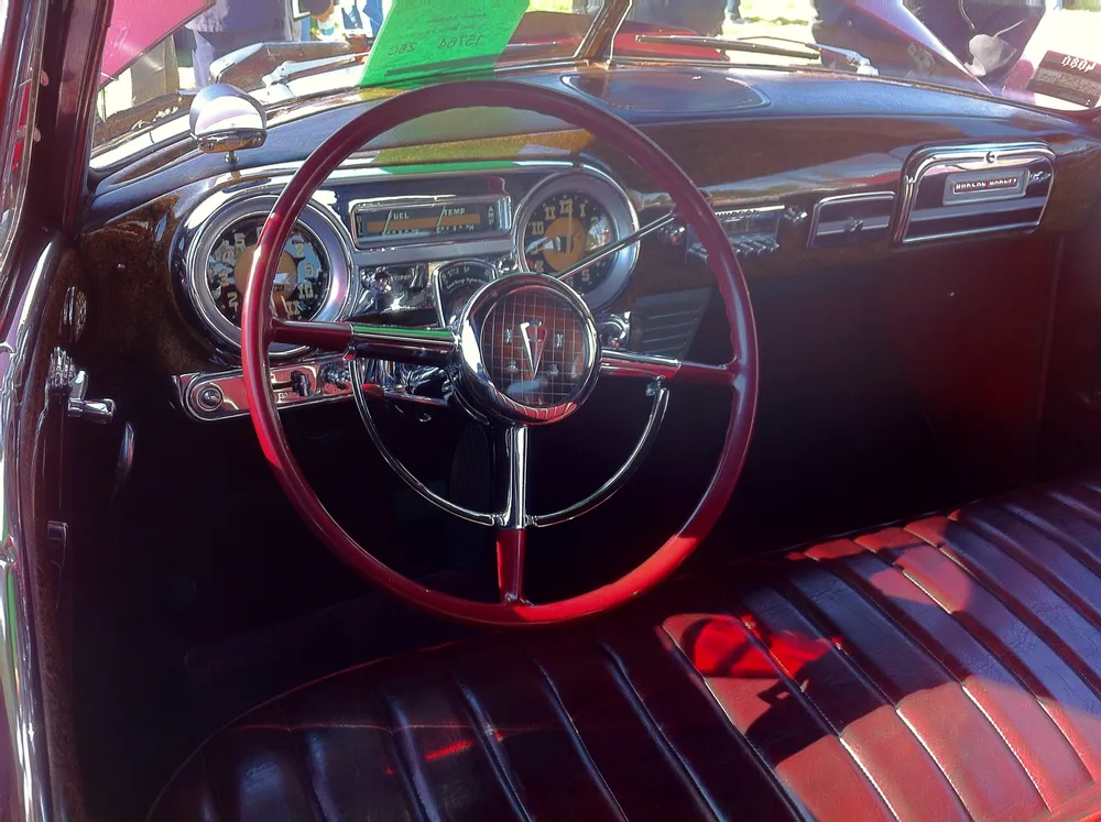 Car interior dashboard view while driving — the typical mounting position for a dash cam