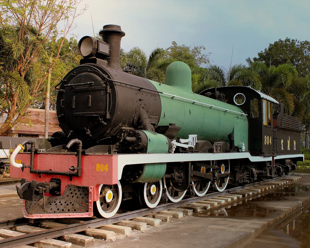 A vintage Death Railway steam locomotive, a symbol of the wartime Burma-Thailand Railway