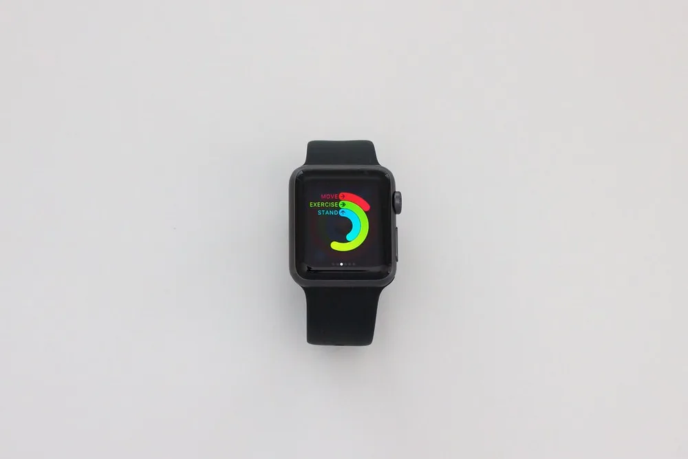 Apple Watch displaying Activity rings — Move, Exercise, Stand