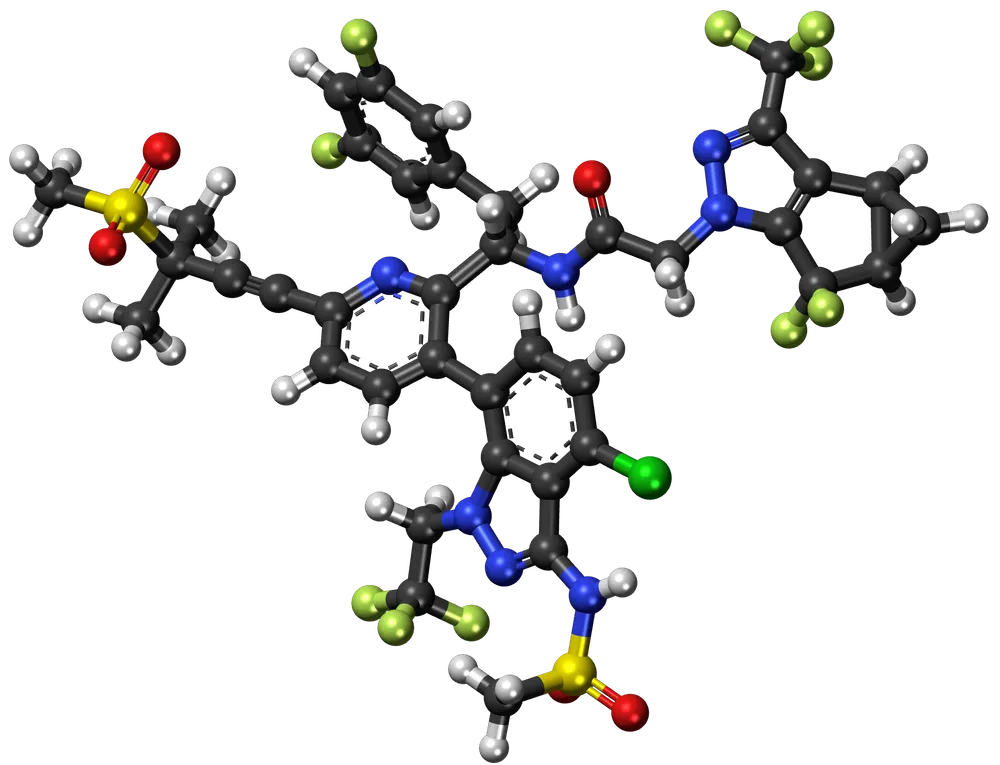 3D molecular model of lenacapavir