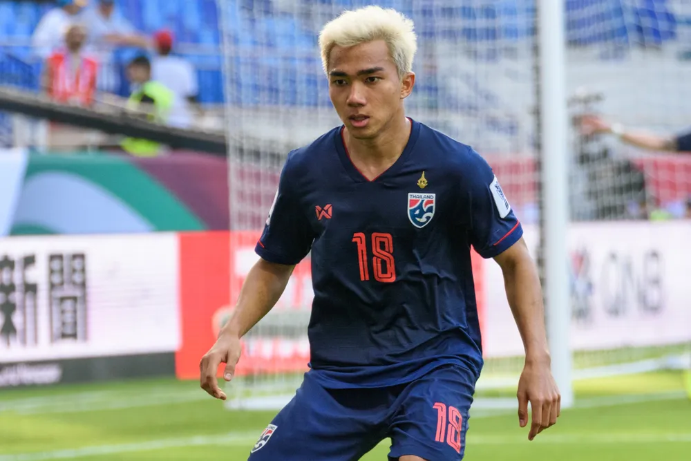 Chanathip Songkrasin, Thailand's prominent international footballer, in national team kit — file photo