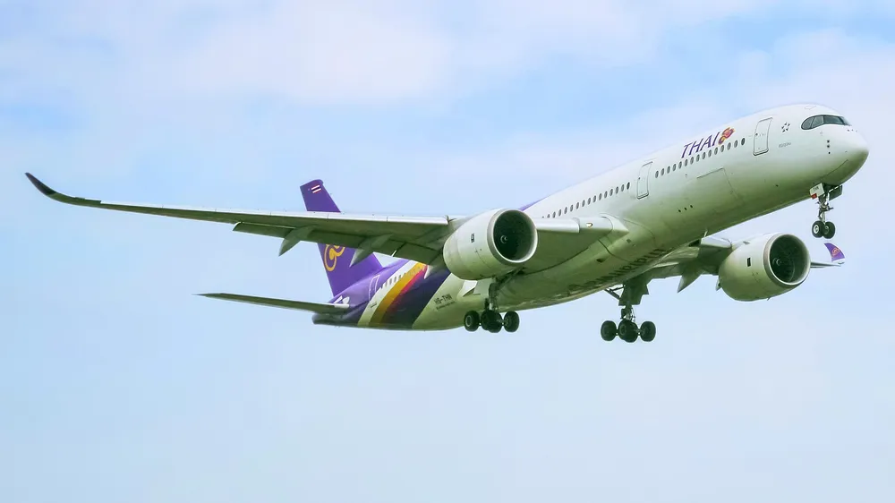 A passenger aircraft bound for a long-haul route, connecting the two countries