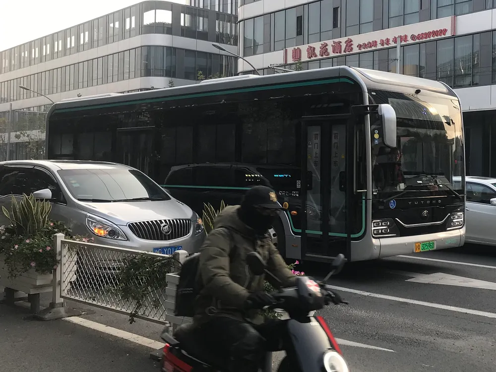 Illustrative: A Yutong electric bus — the Chinese manufacturer is among the world's largest producers of zero-emission buses, supplying fleets globally; electric public transport is expanding alongside private EVs